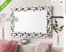 KOHROS Decorative Grecian Venetian Design Rectangle Wall Mirror 27.5 x 39.5"