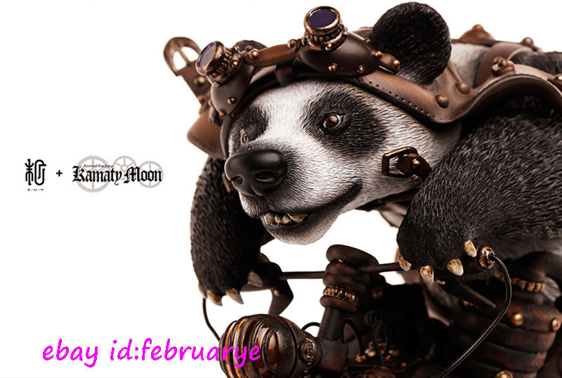 末那末匠　鎌田光司　Steampunk Motorbike Panda 末那末匠丨镰田光司《Steampunk Motorbike Panda》熊猫艺术雕像