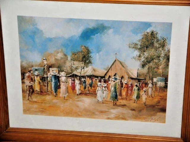 Market Day at St John's Jimbooma Qld c. 1920 by John Guy 1944-2000 Australian - image 2 of 4