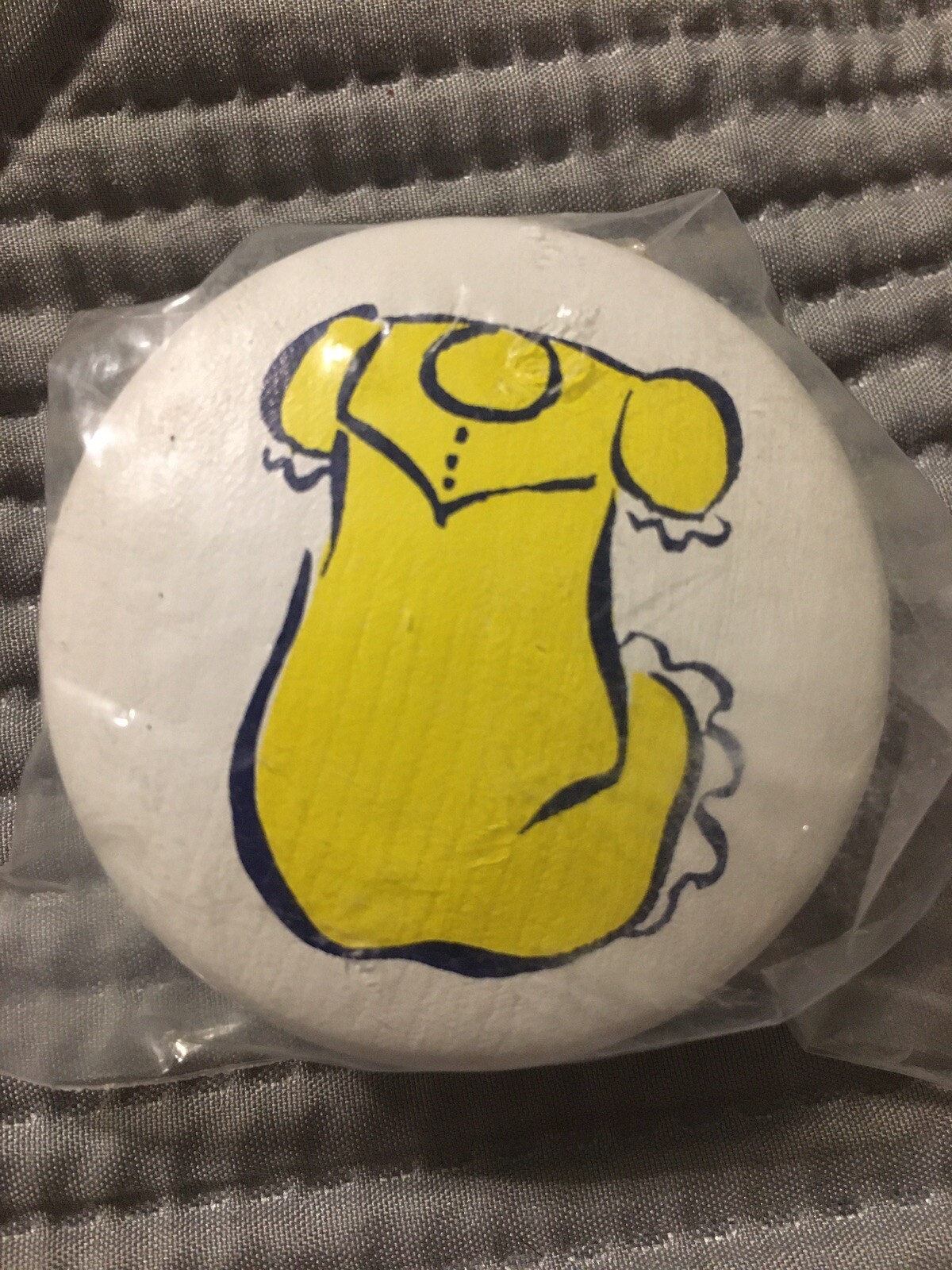 White Wooden Organizational Dresser Drawer Knob 2” Round Girls Yellow Dress