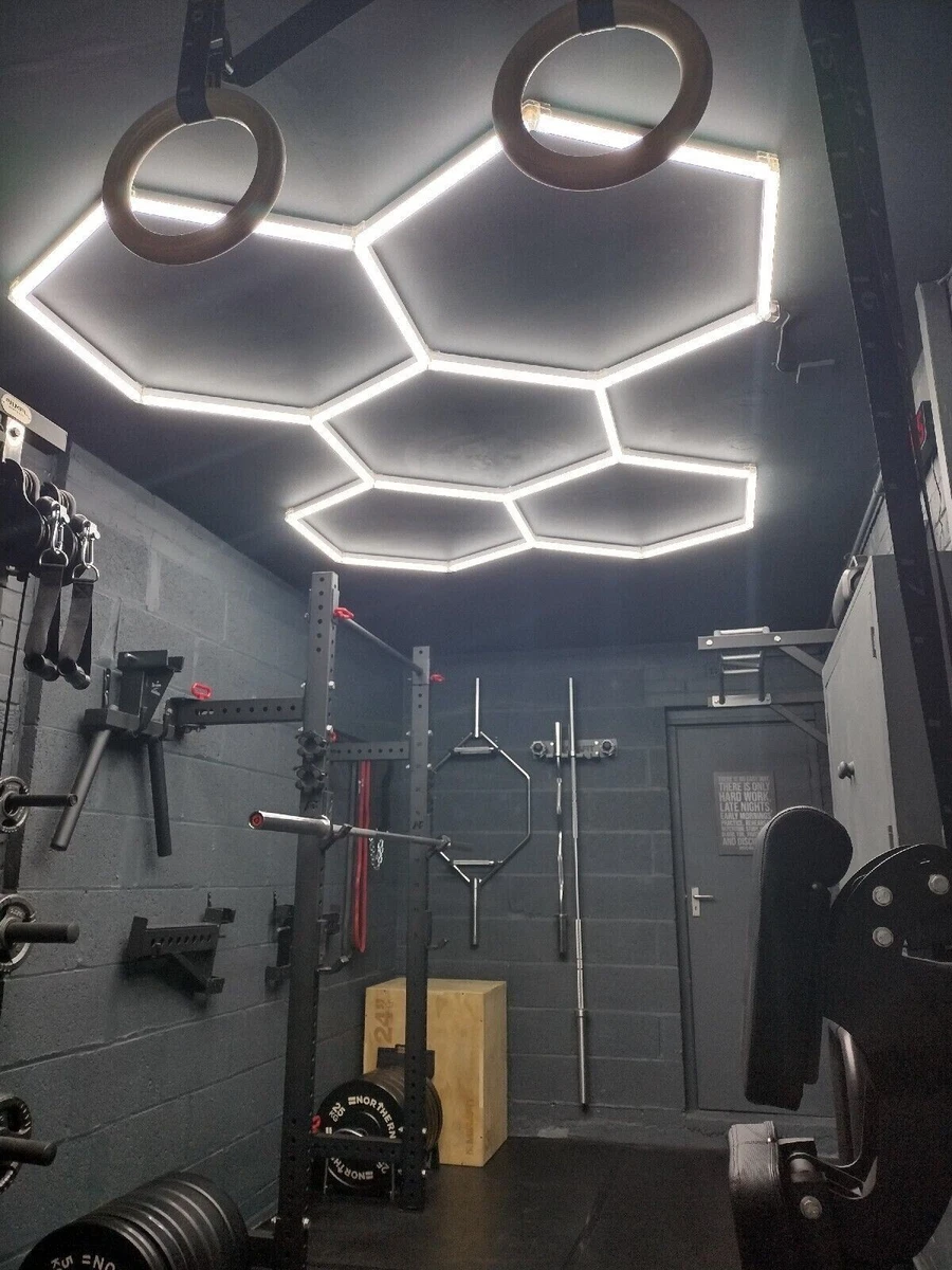 5PCS Hexagon LED Lighting Car Detail Retail Garage Workshop Home Gym Shop Barber
