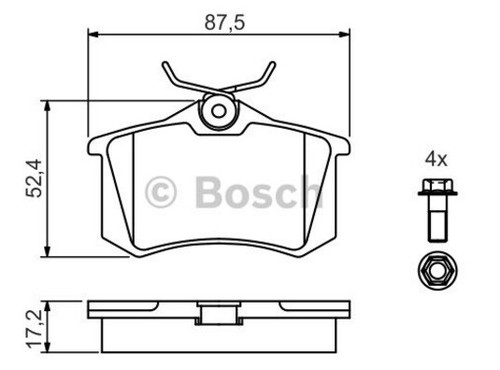 PASTIGLIE PASTICCHE FRENO BOSCH ANTERIORI + POSTERIORI VW GOLF 5 V 1.9 1900 TDI - Imagen 2 de 3