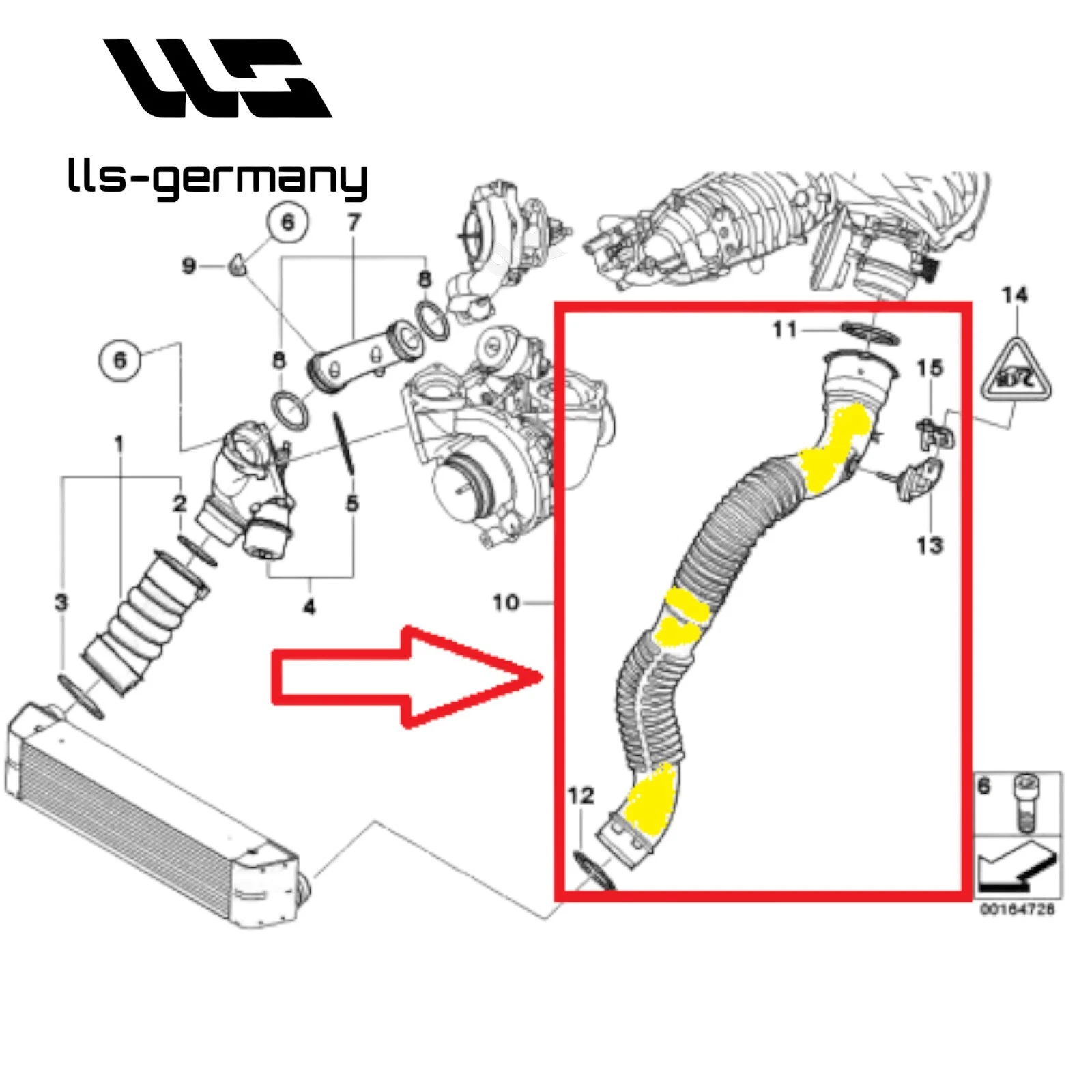 Original LLS® Ladeluftschlauch Ansaugschlauch 1er E81 E82 E87 N47 11617797481 - Bild 6 von 7