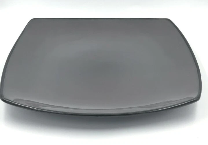 Gibson Home Modern Square Melamine Gray Dinner Luncheon Plate 10.5" Replacement - Image 2 of 4