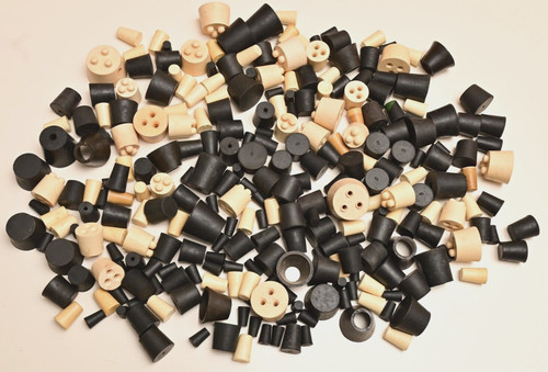 Lot of 273 Rubber Stoppers for Test Tube/Flask Various Sizes Fisherbrand? ~6 lbs