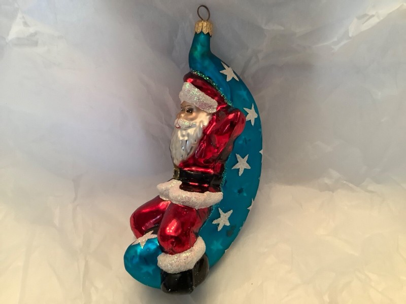 CHRISTOPHER RADKO 1996 "A JOB WELL DONE" SANTA ON MOON SIGNED AND DATED BY RADKO