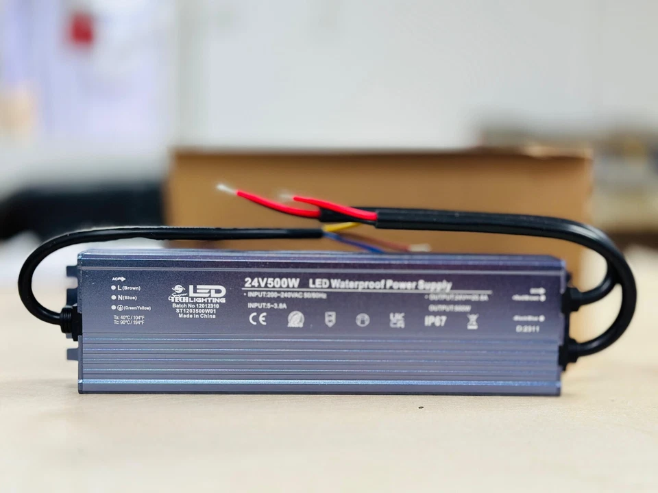 500W 24V Waterproof IP 67 ``LED Lights Transformer Power supply Adaptor for Led - Image 3 of 3