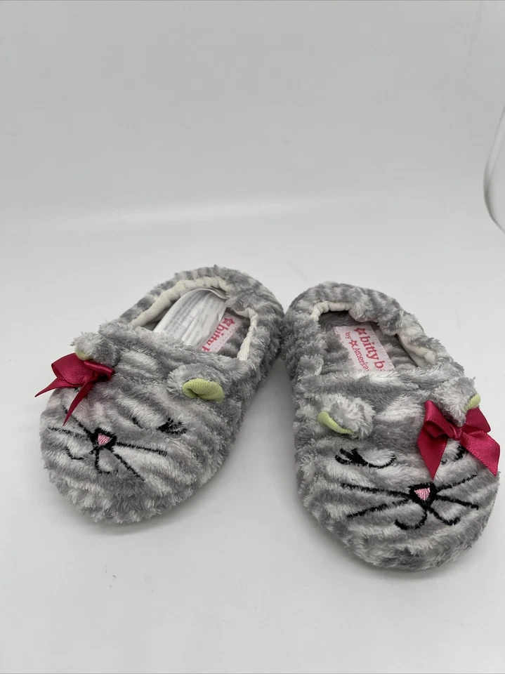 Zapatillas Bitty Baby House Zapatos para niñas pequeñas Gatito Gato Peluche Talla 5-6 Foto 2 de 4