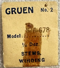 Gruen #2 EB401 CAL676-678 WINDING STEM FACTORY NOS Jeweler Watch Repair Part WP1