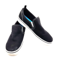 Wonder Nation Boys Sz 5 Black Canvas Casual Slip On Sneaker Play Shoes Kids