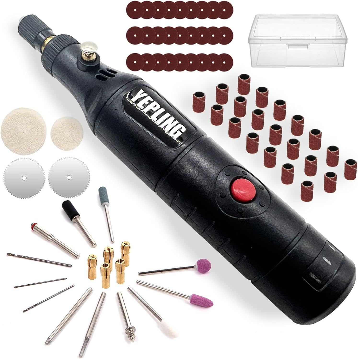 Cordless Rotary Tool, 3.7V Li-Ion 3 Speed Electric DIY Mini Polisher Kit, 72 Pie
