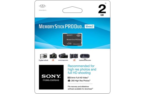 Sony Memory Stick 2GB PRO Duo Mark 2 Camera Camcorder Flash Card 2 GB G MS-MT2G - Picture 1 of 2