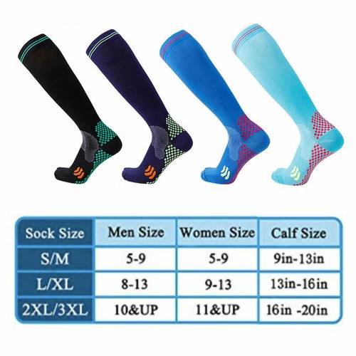 Sport Compression Socks Men Women 20-30 mmHg Athletic Fit Running Anti Fatigue C - Picture 2 of 20