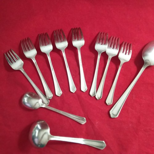 Vajilla L&C M Co. SUPERFINE XXXX Plato de Plata 8 Tenedores para Ensaladas Cuchara Gravada ANTIGUA - Imagen 7 de 9