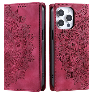 For iPhone 16 Pro Max/16E/15/14 Embossed Flip PU Leather Wallet Card Slot Cover