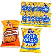 Utz Butter Popcorn - (12, 2.5oz bags) - Utz BBQ Corn Chips (1, 3.5.oz) - 13 bags