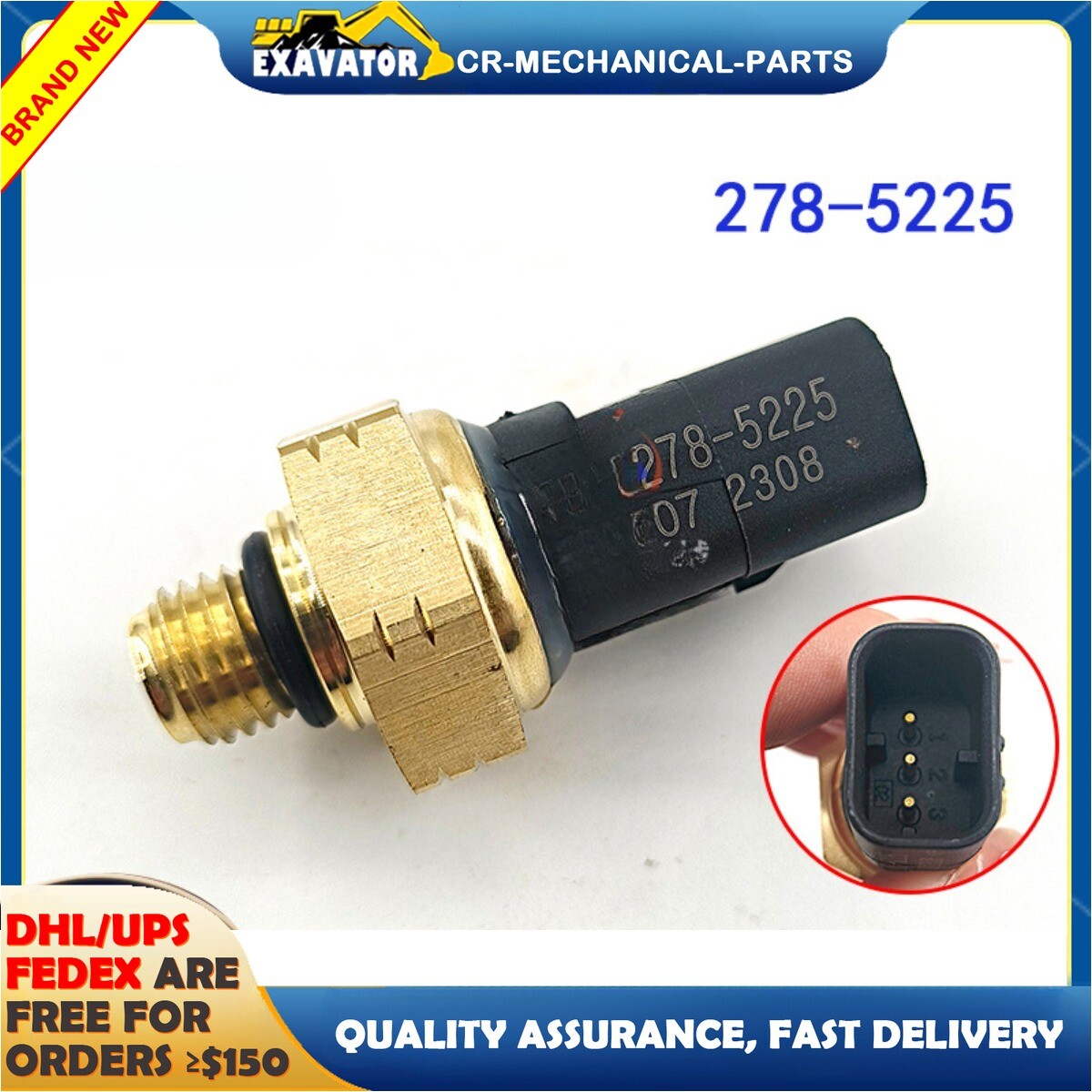 Oil Pressure Sensor 278-5225 fit for Caterpillars E320D E321D C4.4