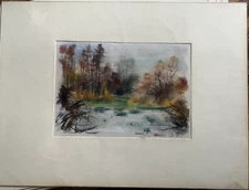 Franz Ehmke 1928-2018 GDR Painter At Tegeler Fließ Near Mönchmühle Pastel Fields