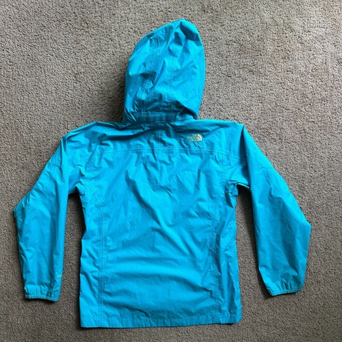 North Face Jacket Girls Large 14-16 Full Zip Blue Hyvent Nylon Hood Pockets - Picture 2 of 13