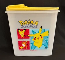 2001 POKÉMON PIKACHU NINTENDO TUPPERWARE CEREAL KEEPER STORAGE CONTAINER LID