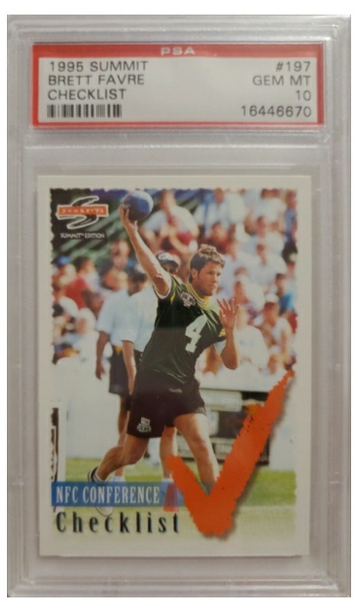 1995 Summit Brett Favre Checklist card #197 graded PSA 10 card POP