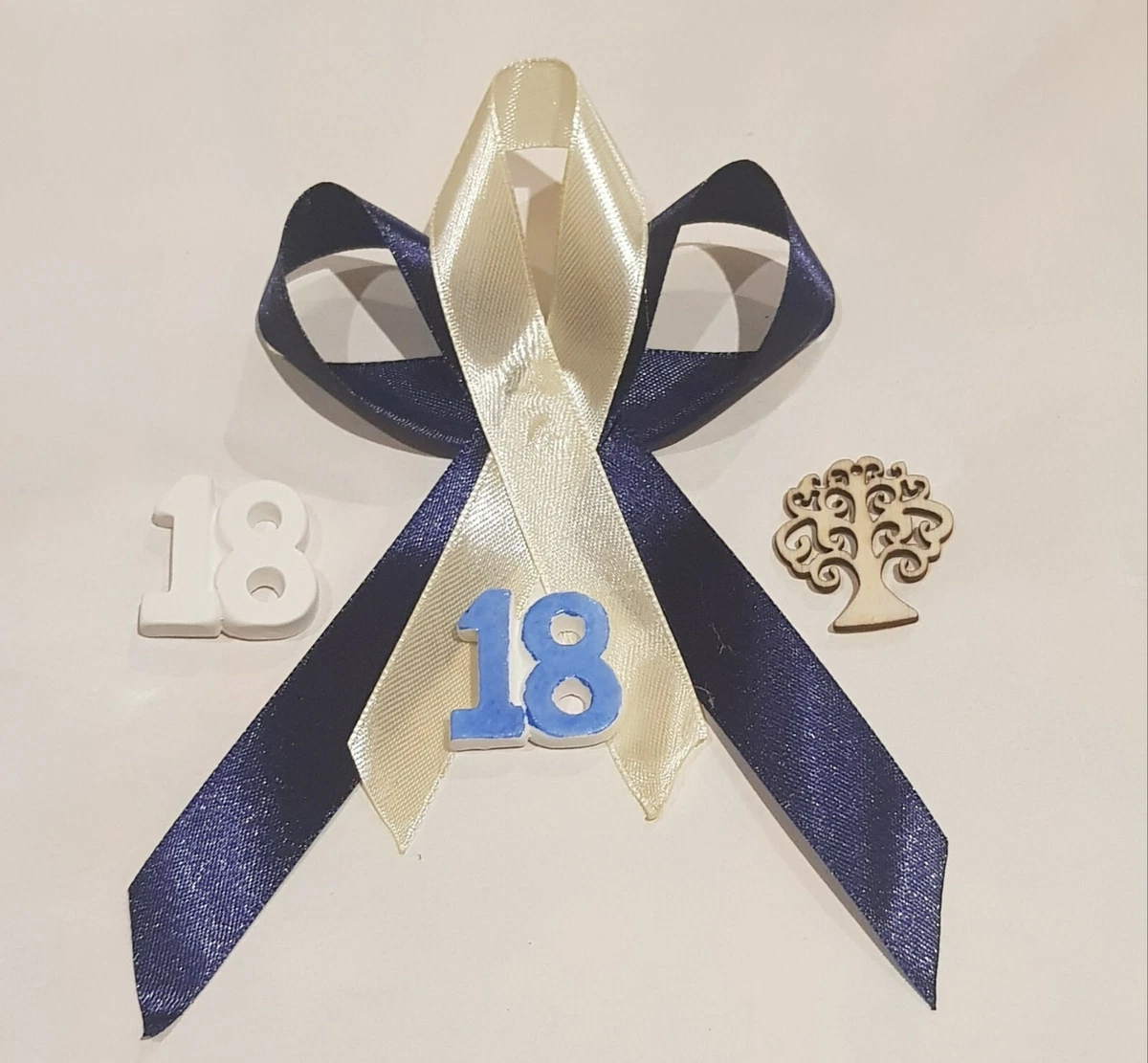 40 Striscioni Blu Navy E Oro Per 18° Compleanno - Bandiere Triangolari Con Numero 18 Glitterato - Decorazione Festa - 3