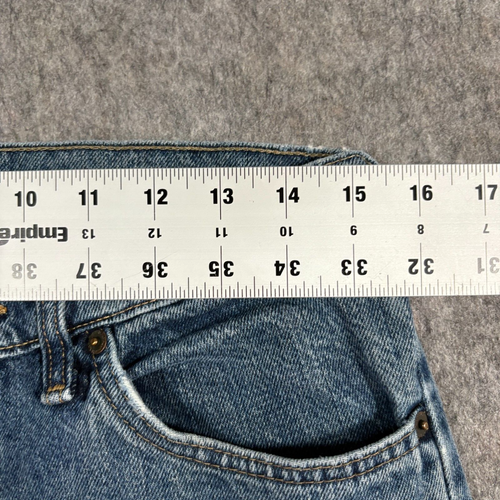 Jeans uomo Wrangler taglia 30 x 30 blu denim lavaggio medio pantaloni gamba dritta - Foto 4 di 7