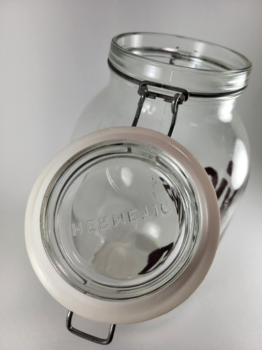 Carlton Glass Cookie Jar 3L Vintage 70s Container Hinged Lid 10-1/2 in x 6 in - Picture 8 of 10