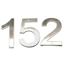 Stick-On House Numbers - No 152 - Stainless Steel - 10cm - Door, Fence, Gate