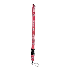 Adidas Trefoil Logo Lanyard – Red & White – Detachable Keychain Holder