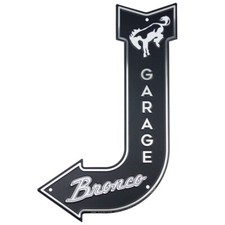 Ford Bronco Garage J Arrow Embossed Metal Sign 11.5" X 17.5" Made In The USA