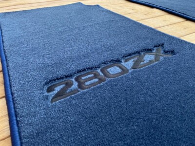 1970-1978 Datsun 280ZX Velour Floor Mat Set Navy Blue Black carpet