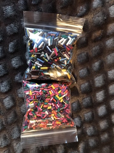 2X TUBE BEADS~ Plastic Small Hole~Tube Pink/Black Mix Bags~ ABOUT 3 oz- BUY NOW! - Picture 6 of 8