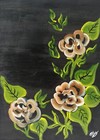 Original Acrylic Painting FLOWERS Art Card Ooak New