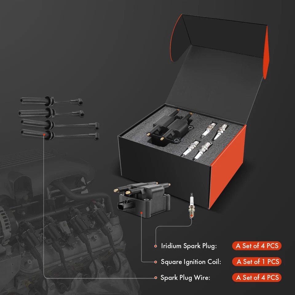 1x bobina de encendido y 4x bujías de iridio y 4x cables para Mini Cooper 02-06 2008 Foto 2 de 4