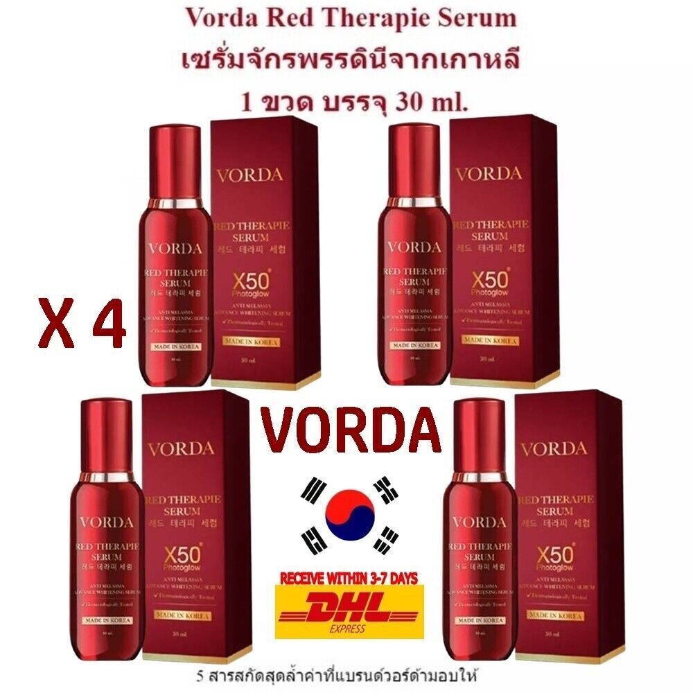 Image of 4 x 30 ml. VORDA Red Therapie Serum X50 Photoglow Anti-Melasma Freckles Lifting