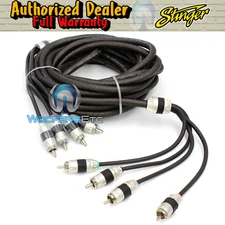 SI8420 STINGER 20 FEET FOOT 4-CHANNEL 8000 AUDIOPHILE GRADE RCA CABLE WIRE JACK