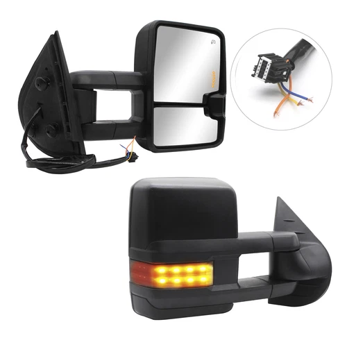 Pair Tow Mirrors For 2011-13 Chevy Silverado GMC Sierra 1500 Power Heated Signal