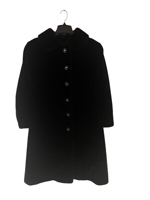 Vintage Borgazia by Sportowne Black Faux Fur Coat Jacket Size Large Mob  Wife