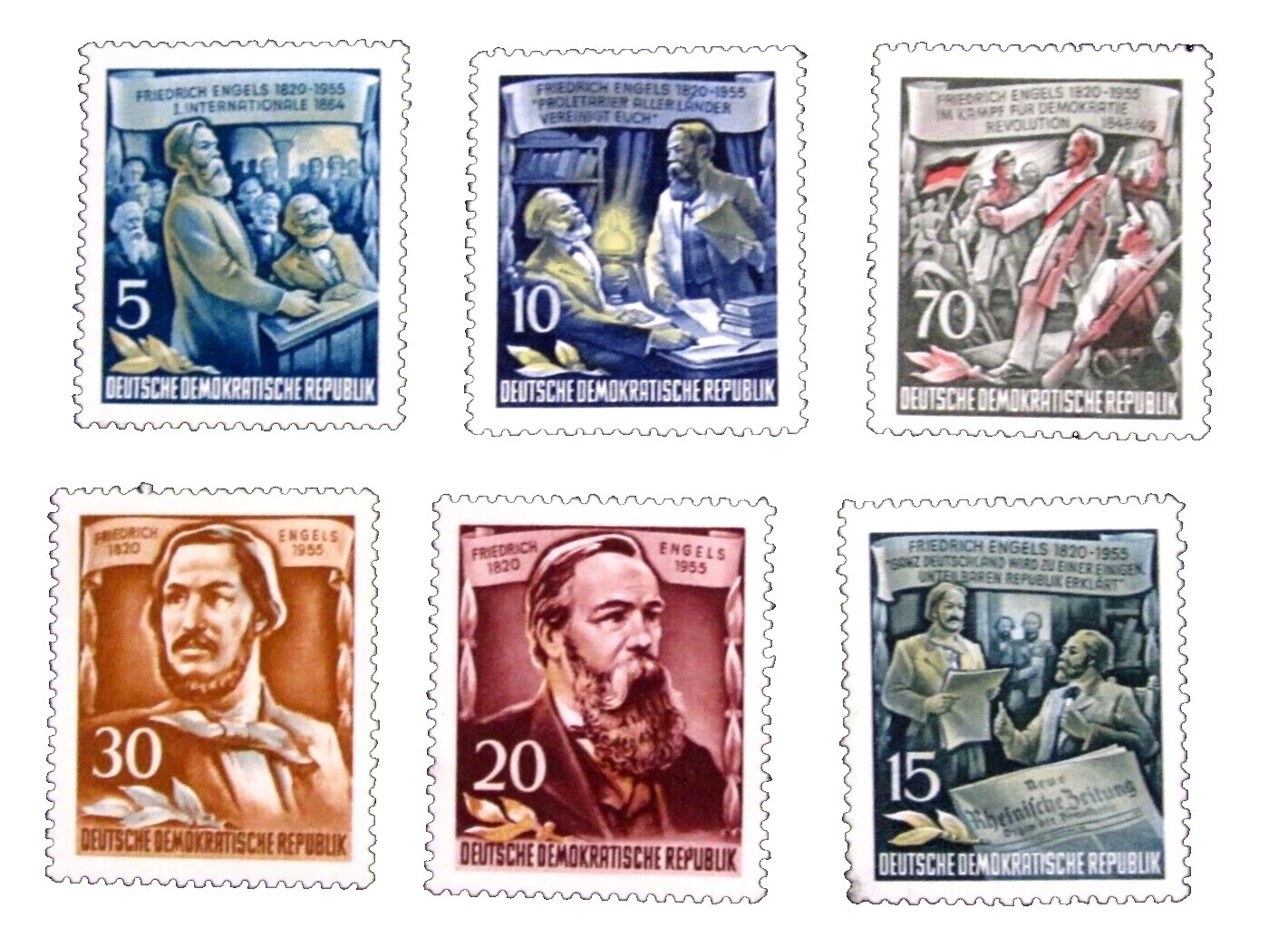 German Multi-Color German & Colonies 1951-1960 Year of Issue Stamps
