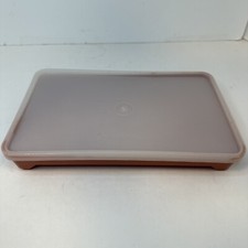 Vintage Tupperware Deli Meat Keeper 1292-8 Paprika Red Orange w/ Lid Made in USA