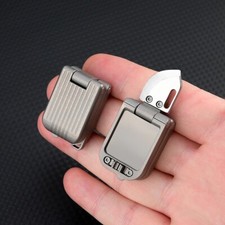 Mini Titanium Alloy Keychain Folding D2 Blade Knife Portable Outdoor Travel EDC