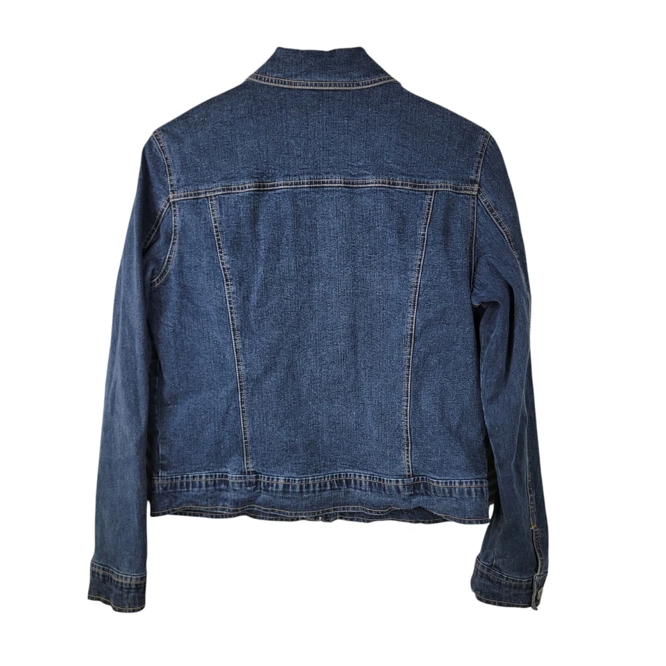 NY Jeans Mediano Denim Azul Jean Chaqueta Abrigo Cremallera Elastizado Vaquera Occidental Foto 3 de 4