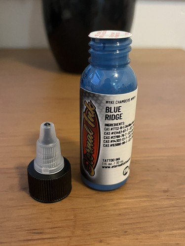 New Sealed Eternal Ink Tattoo Ink Blue Ridge 1oz 30ml Exp 05/2027 - Picture 5 of 5