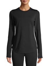 ClimateRight Women's Black Crew Neck Base Thermal Long Sleeve T-Shirts Top: S-XL
