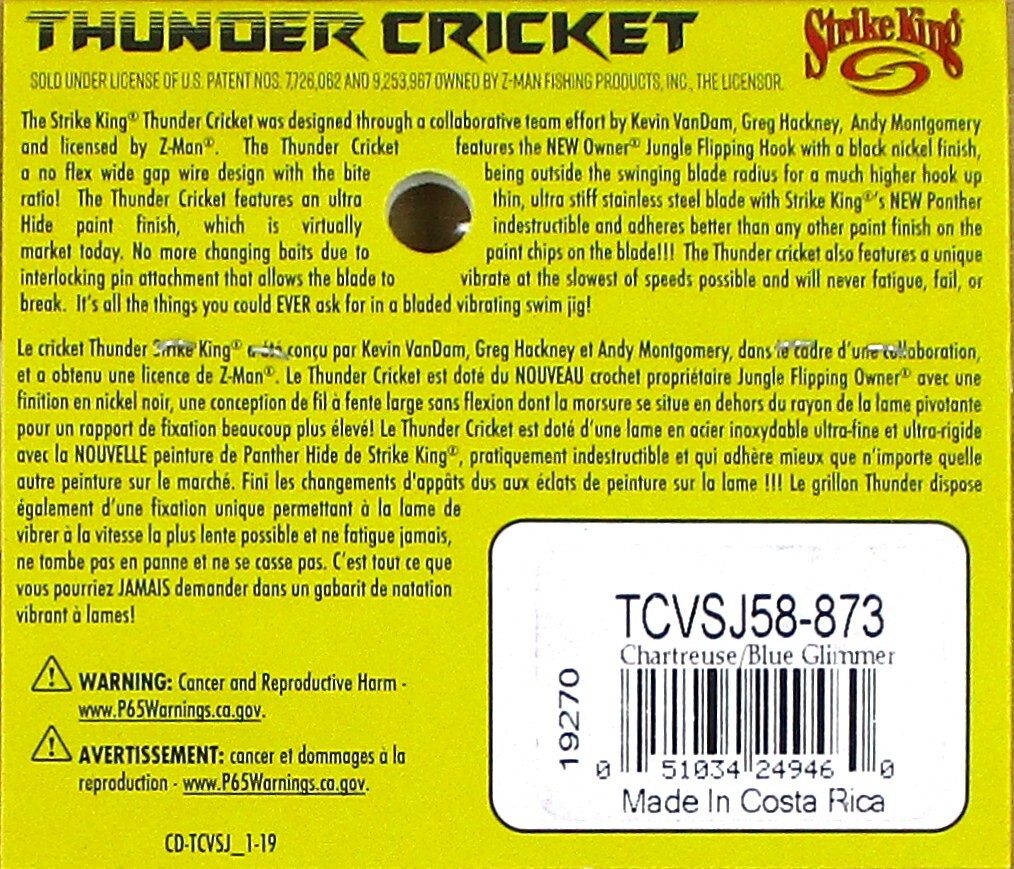 (12) Strike King 5/8 Oz Thunder Cricket Bladed Jigs Chartreuse Blue Glimmer New - Image 4