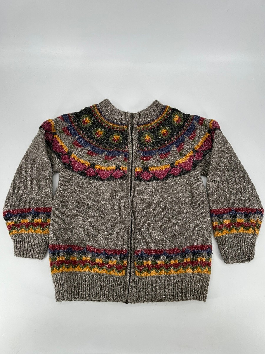 Otavalo Native American Chunky Full Zip Up Cardigan Sweater