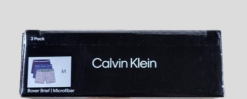 CALVIN KLEIN Men Boxer Briefs Microfiber Medium Stretch Wicking Underwear 3 Pack - Picture 4 of 5