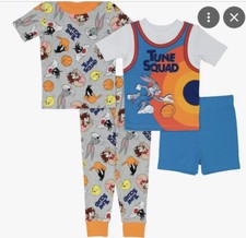 Toddler Boy SPACE JAM Court Buds Tops  Bottoms Pajama Set Size 4T NWT