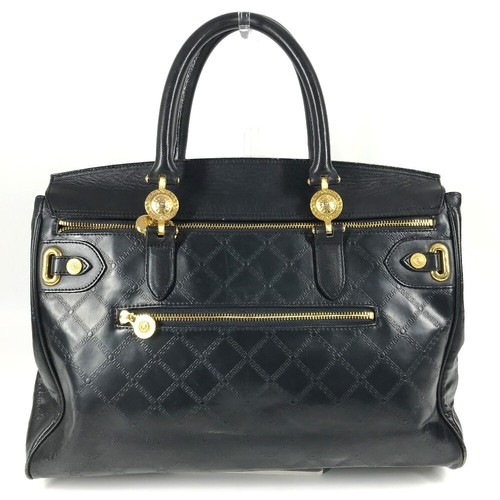 VERSACE vintage Sunburst logo Tote Bag 2WAY bag Hand Bag Shoulder Bag - Foto 2 di 17